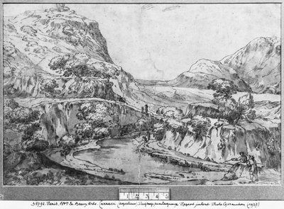 Mountainous landscape by Agostino Carracci